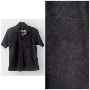 Jeff short sleeve button down shirt with floral print, XL